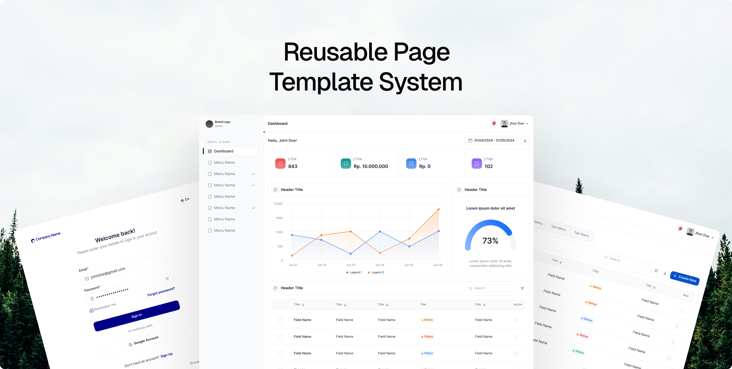 Reusable Page Template System