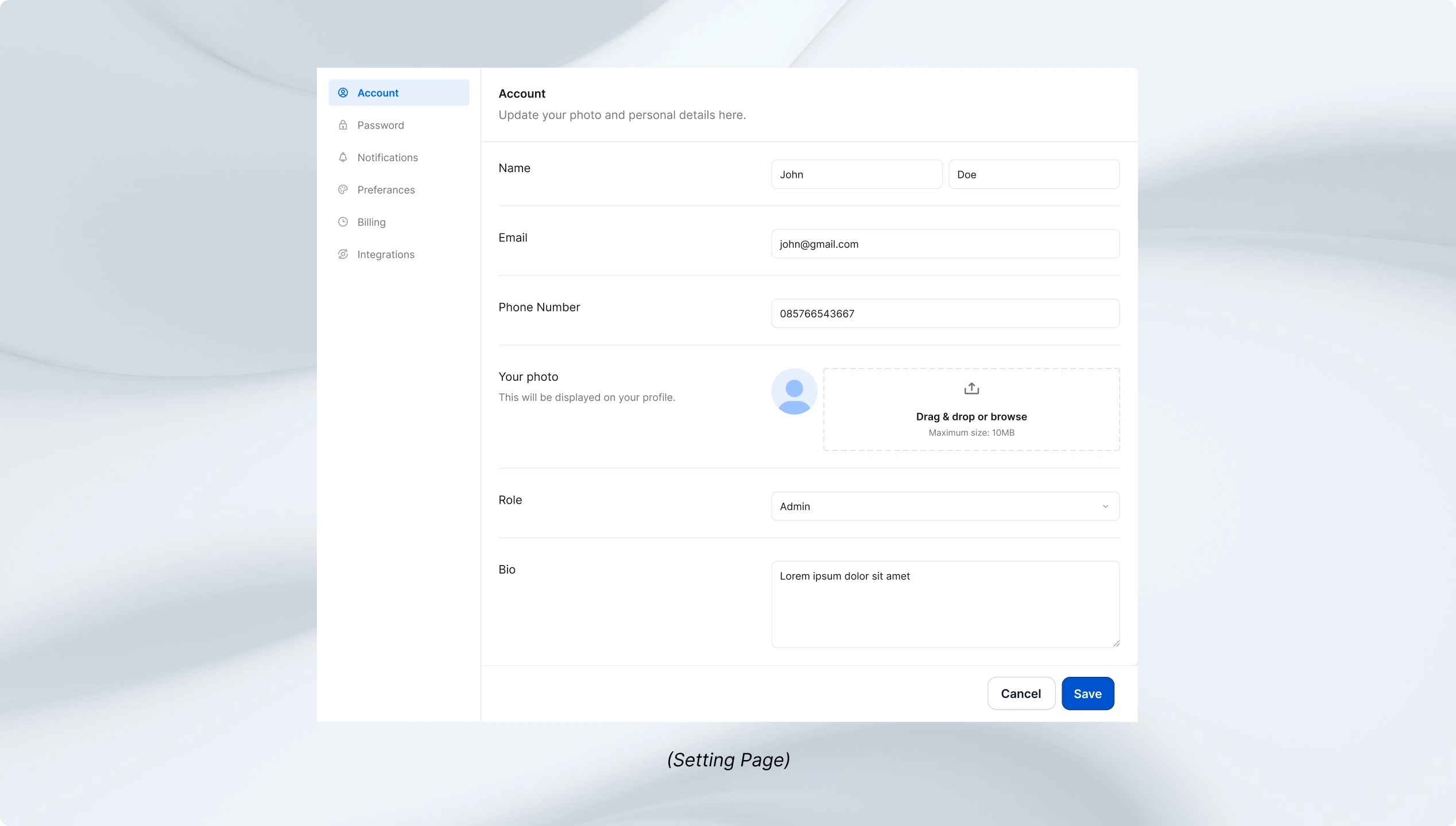 Final solution — authentication page template — 10